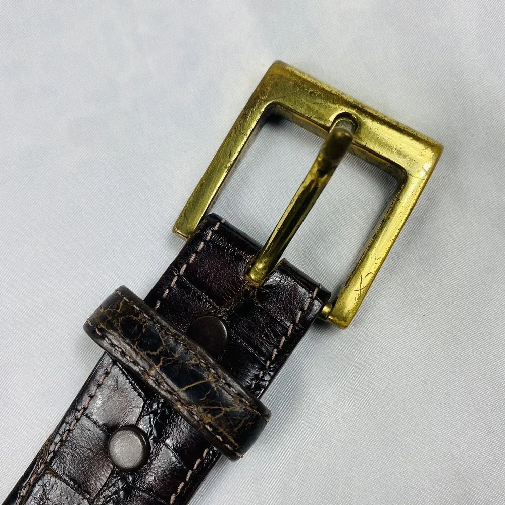 Bandera Collection Saltwater Crocodile Brown Western Belt Mens 36